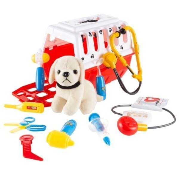 11-piece Kids Veterinary Pretend Play Set with Animal Medical Supplies, Plush Dog for Boys and Girls, Toy Time, Mfr#: 452380KSH